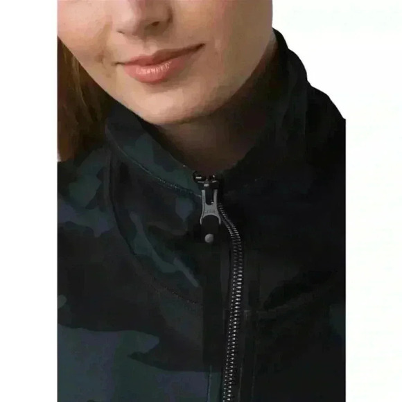 PRANA Layna Black Camouflage Full Zip Relaxed Fit Jacket Womens Size S - Picture 2 of 8